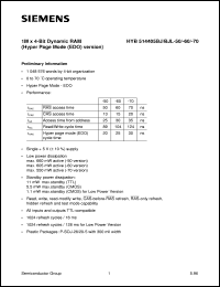 datasheet for HYB514405BJ-70 by Infineon (formely Siemens)