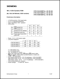 datasheet for HYB3164165BT-60 by Infineon (formely Siemens)