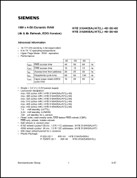 datasheet for HYB3164405AJ-60 by Infineon (formely Siemens)