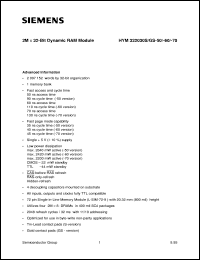 datasheet for HYM322030S-50 by Infineon (formely Siemens)