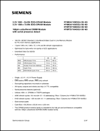 datasheet for HYM64V1645GU-60 by Infineon (formely Siemens)