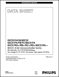 datasheet for P80C32EBPN by Philips Semiconductors