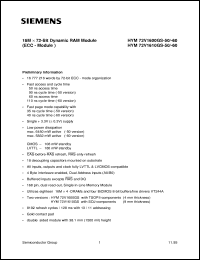 datasheet for HYM72V1600GS-60 by Infineon (formely Siemens)