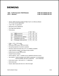 datasheet for HYM72V1620GS-50 by Infineon (formely Siemens)