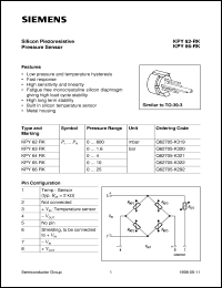 datasheet for KPY62RK by Infineon (formely Siemens)