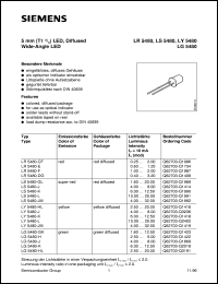 datasheet for LY5480-K by Infineon (formely Siemens)