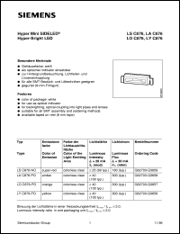 datasheet for LSC876-NO by Infineon (formely Siemens)