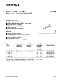 datasheet for LH5464-Q by Infineon (formely Siemens)