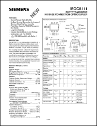 datasheet for MOC8111 by Infineon (formely Siemens)