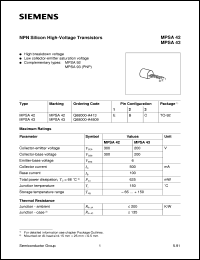 datasheet for MPSA42 by Infineon (formely Siemens)