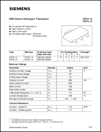 datasheet for PZTA13 by Infineon (formely Siemens)