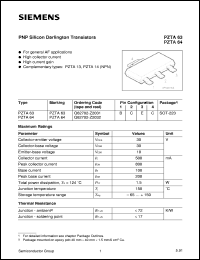 datasheet for PZTA63 by Infineon (formely Siemens)