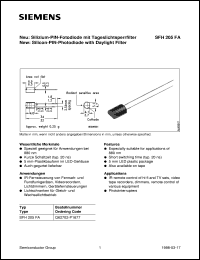 datasheet for SFH205FA by Infineon (formely Siemens)