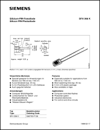 datasheet for SFH206K by Infineon (formely Siemens)