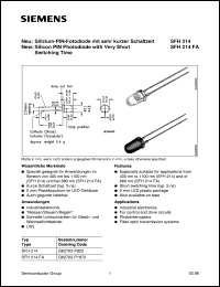 datasheet for SFH214 by Infineon (formely Siemens)