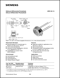 datasheet for SFH221S by Infineon (formely Siemens)