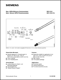datasheet for SFH310FA-2 by Infineon (formely Siemens)