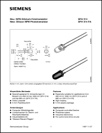 datasheet for SFH314-3 by Infineon (formely Siemens)