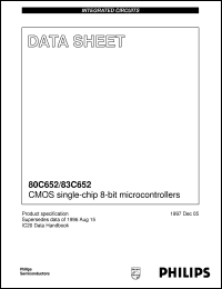 datasheet for P80C652FBA/S3 by Philips Semiconductors