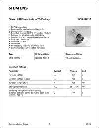 datasheet for SRD00111Z by Infineon (formely Siemens)