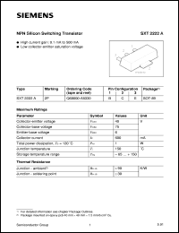 datasheet for SXT2222A by Infineon (formely Siemens)