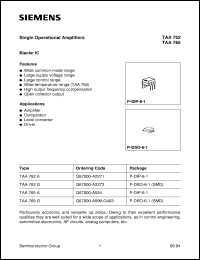 datasheet for TAA765A by Infineon (formely Siemens)