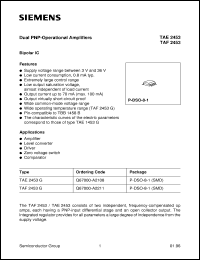 datasheet for TAF2453G by Infineon (formely Siemens)