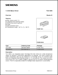 datasheet for TLE4205G by Infineon (formely Siemens)