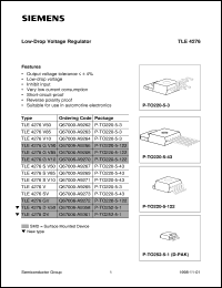 datasheet for TLE4276V85 by Infineon (formely Siemens)