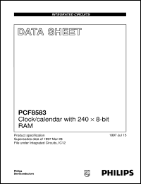 datasheet for PCF8583P/S1/F4 by Philips Semiconductors