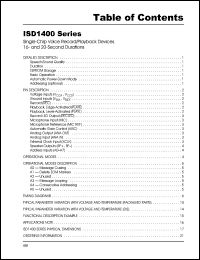 datasheet for ISD1416X by Information Storage Devices, Inc.