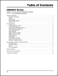 datasheet for ISD4003-05MS by Information Storage Devices, Inc.