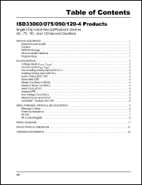 datasheet for ISD33120-4X by Information Storage Devices, Inc.