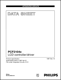 datasheet for PCF2104NU/2/F1 by Philips Semiconductors