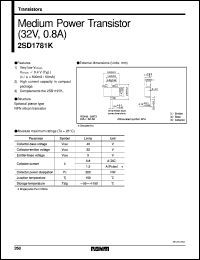 datasheet for 2SD1781K by ROHM