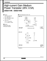 datasheet for 2SD2114K by ROHM