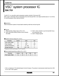 datasheet for BA1701 by ROHM