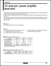 datasheet for BA3513AFS by ROHM