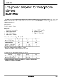 datasheet for BA3612AKV by ROHM