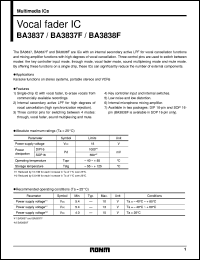 datasheet for BA3837 by ROHM