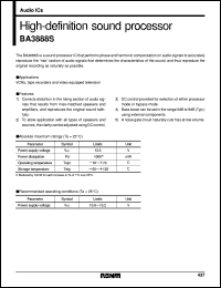 datasheet for BA3888S by ROHM