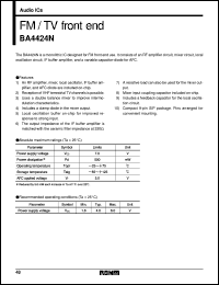 datasheet for BA4424N by ROHM