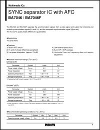 datasheet for BA7046 by ROHM