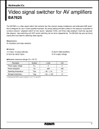 datasheet for BA7625 by ROHM