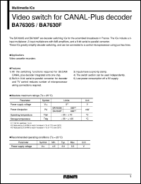 datasheet for BA7630S by ROHM
