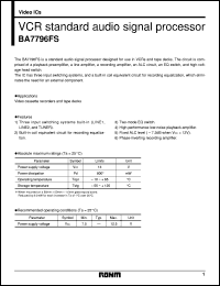 datasheet for BA7796FS by ROHM