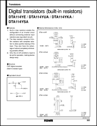 datasheet for DTA114YE by ROHM