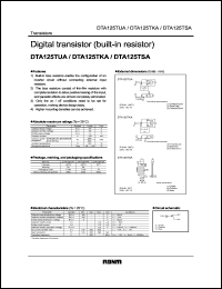 datasheet for DTA125TUA by ROHM