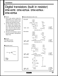 datasheet for DTA143TUA by ROHM