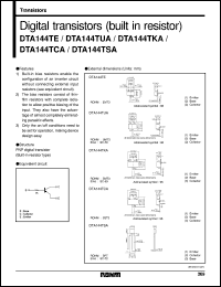 datasheet for DTA144TUA by ROHM
